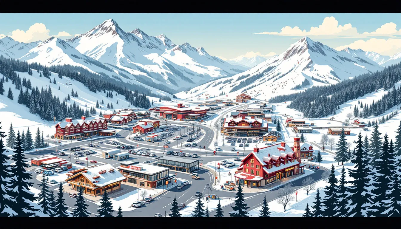 Ilustración conceptual de la modernización de infraestructuras en Sierra Nevada