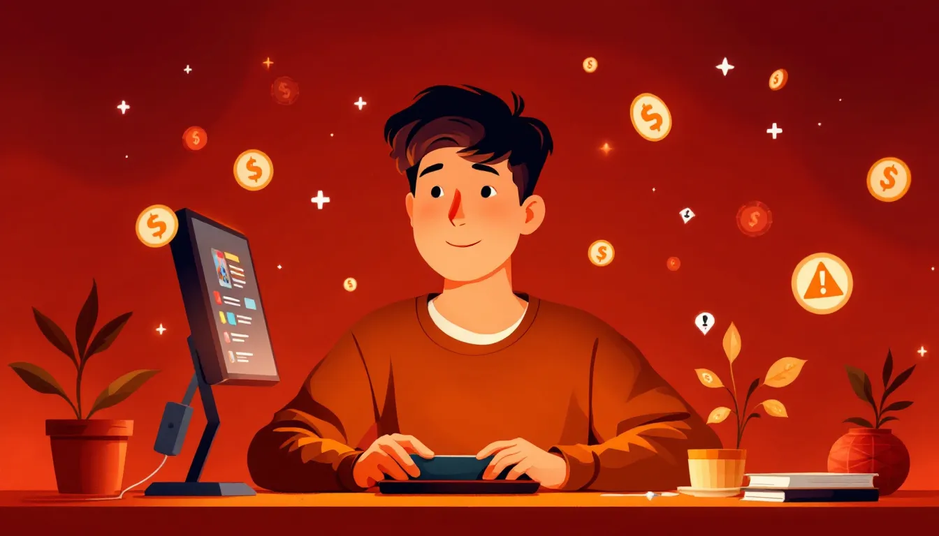 Ilustración conceptual sobre estafas digitales en videojuegos dirigidas a menores